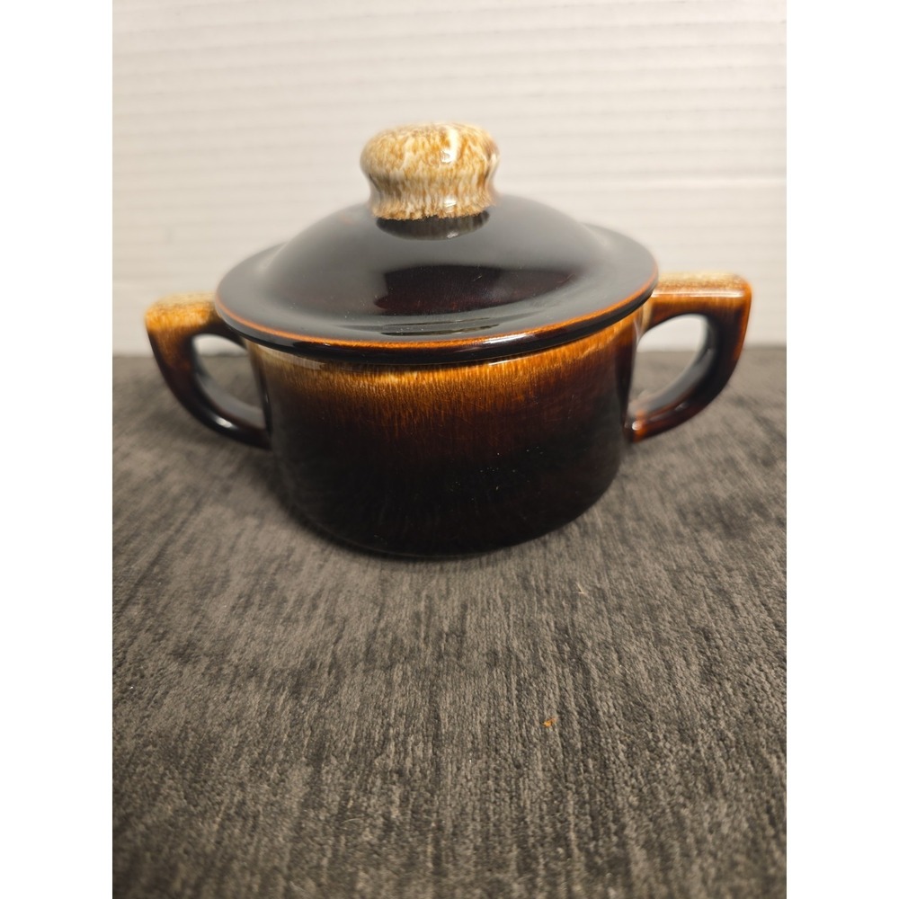 Pfaltzgraff Sugar Bowl With Lid Vintage Brown Drip Glazed  Gourmet USA Pottery